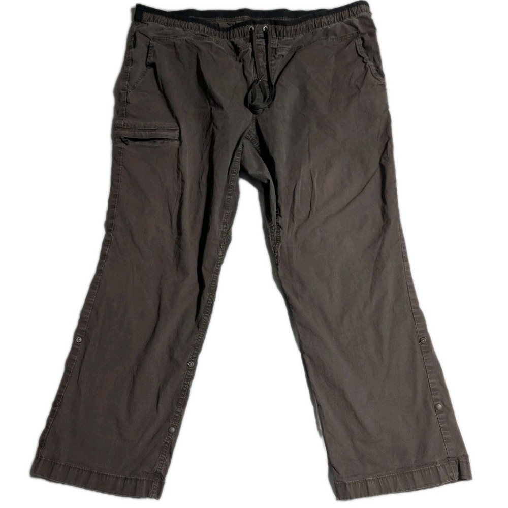 Duluth Trading Canyoneer Pants Mens 44x30 Brown Snap Leg Hiking Outdoor Work
